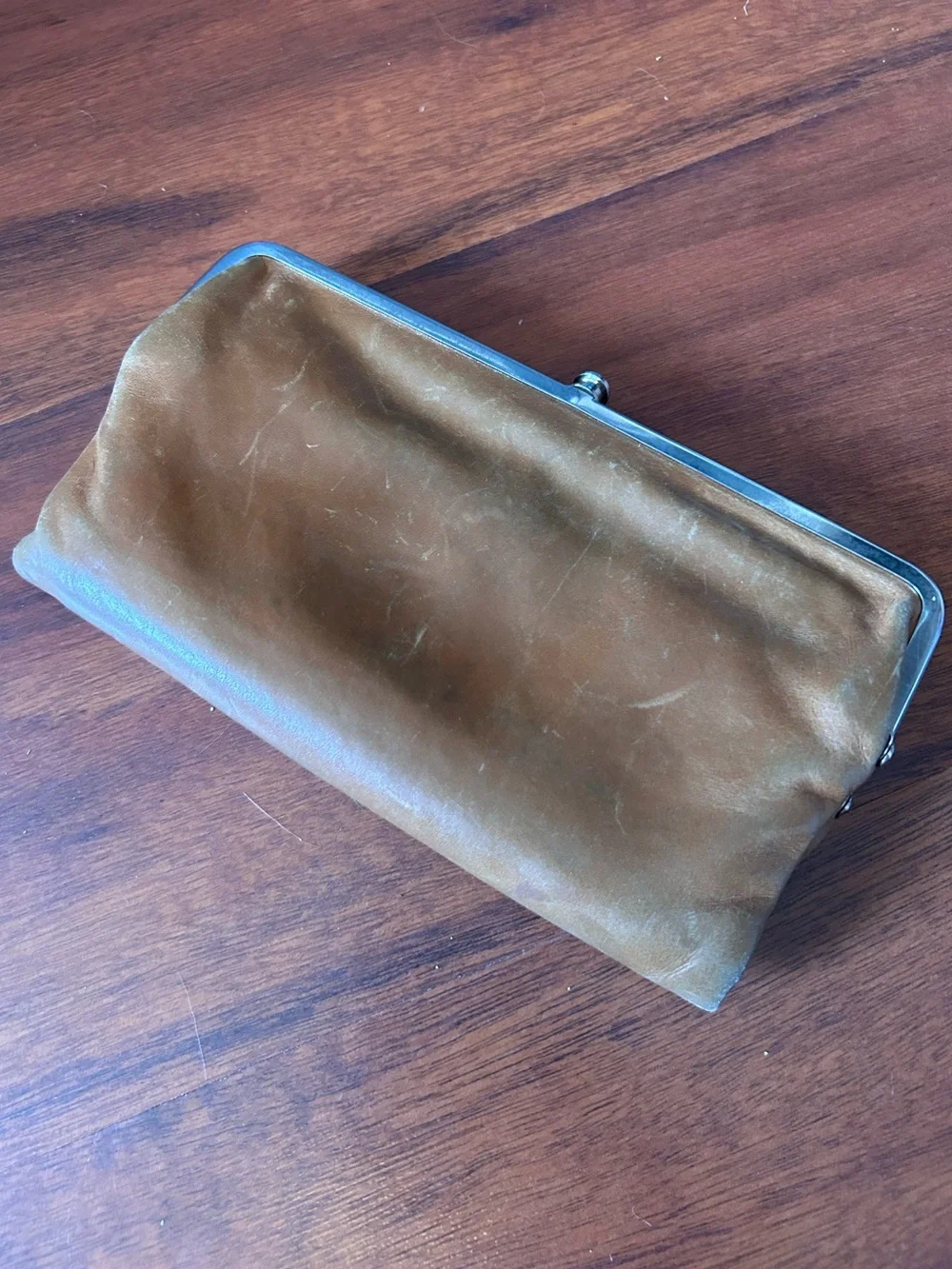 Hobo Lauren Leather Clutch Tan Brown Wallet